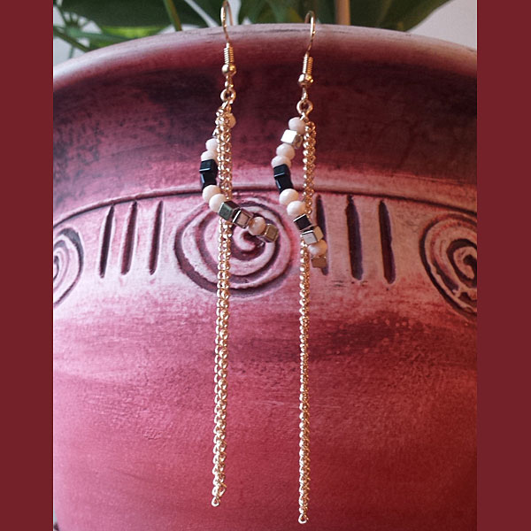 Long hanging earrings